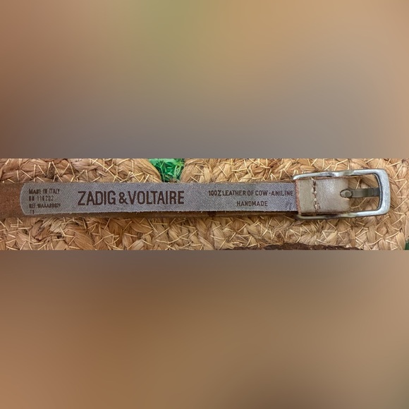 Zadig & Voltaire Gray Pewter Studded Leather Belt - Picture 4 of 7